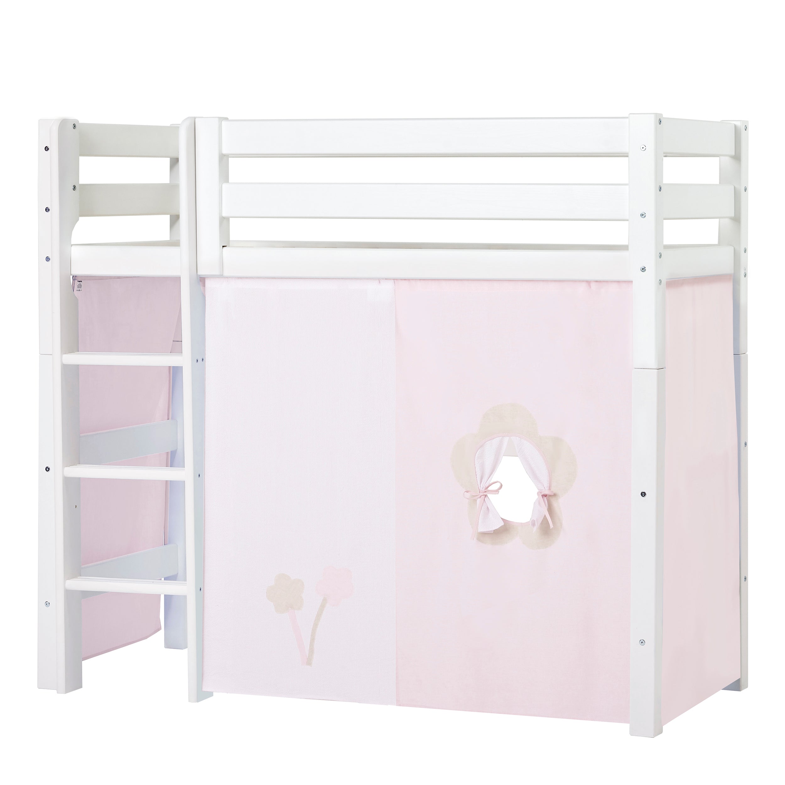 Hoppekids ECO Luxury High sleeper bed with Fairytale Flower Bed curtains 