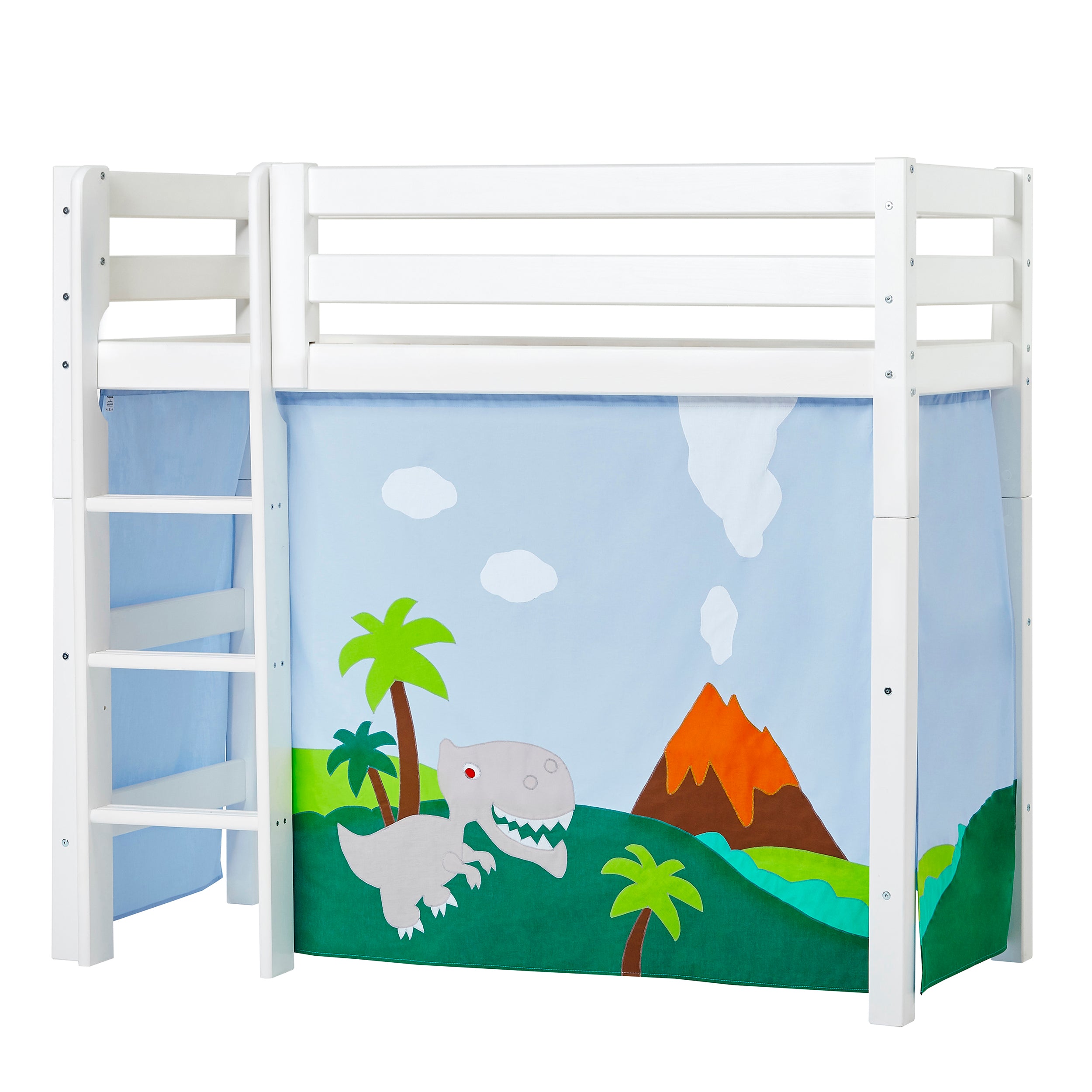 Hoppekids ECO Luxury High sleeper bed with Dinosaur Bed curtains 