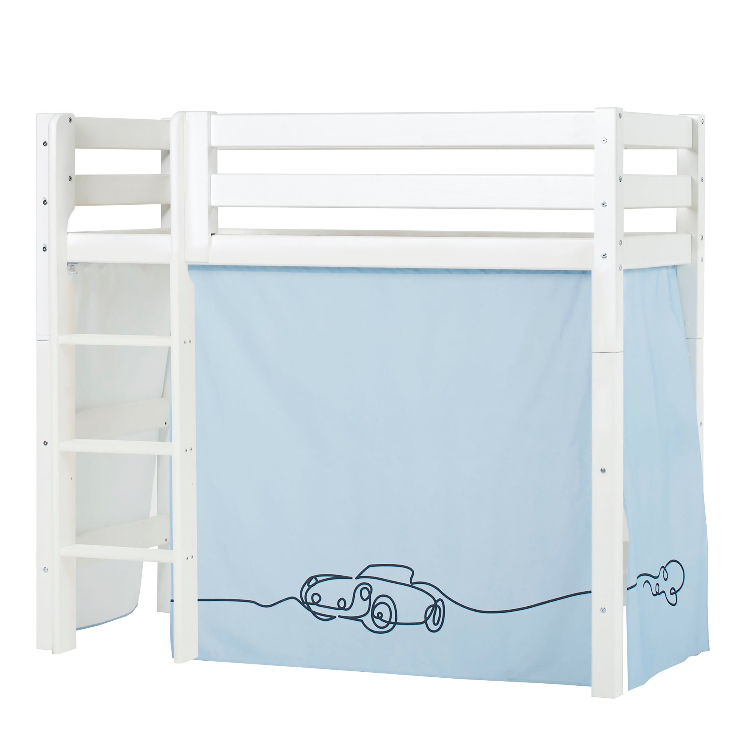 Hoppekids ECO Luxury High sleeper bed with Cars Bed curtains 