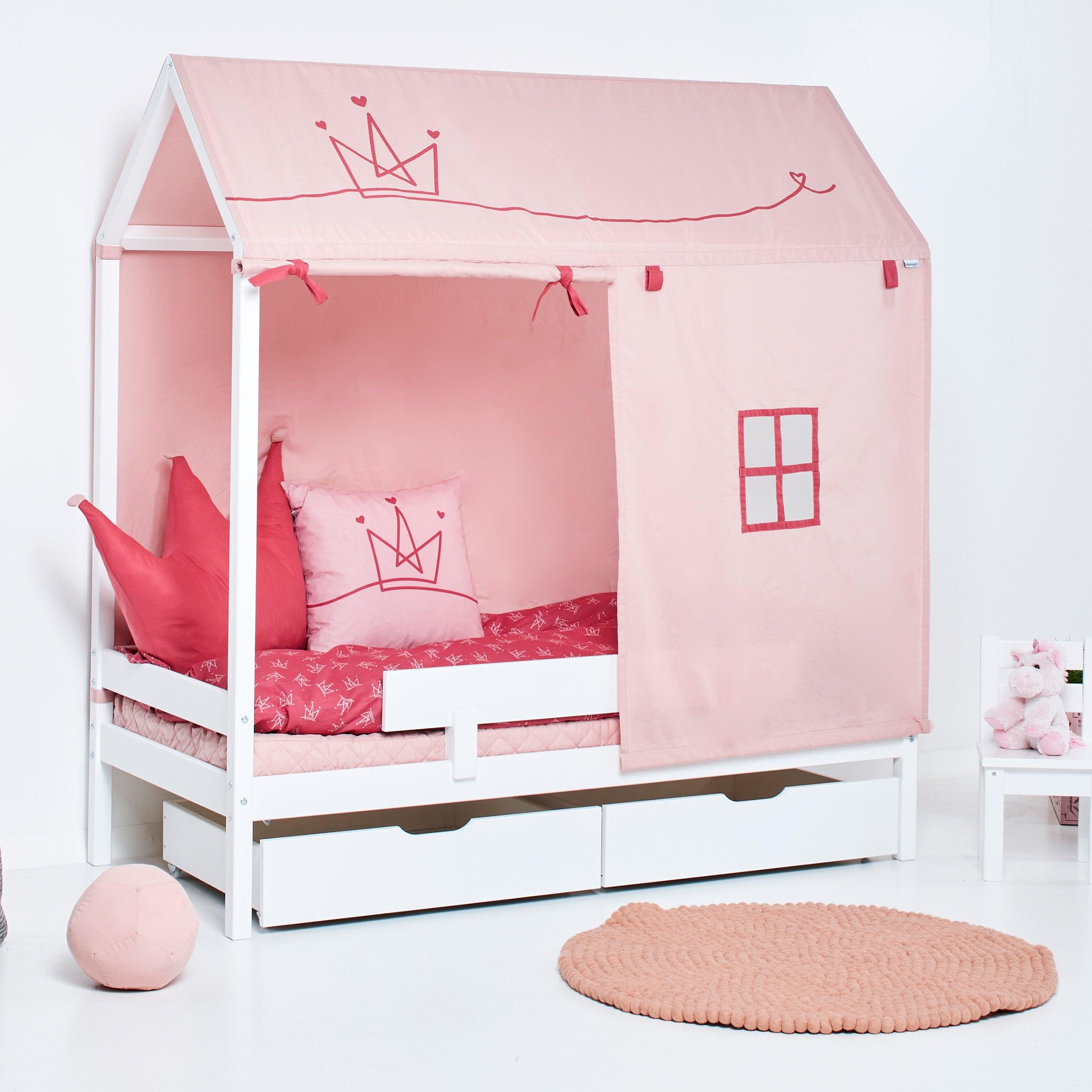 Cute Bear Rose Print tenda da gioco per bambini tenda da letto in stile  nordico tenda