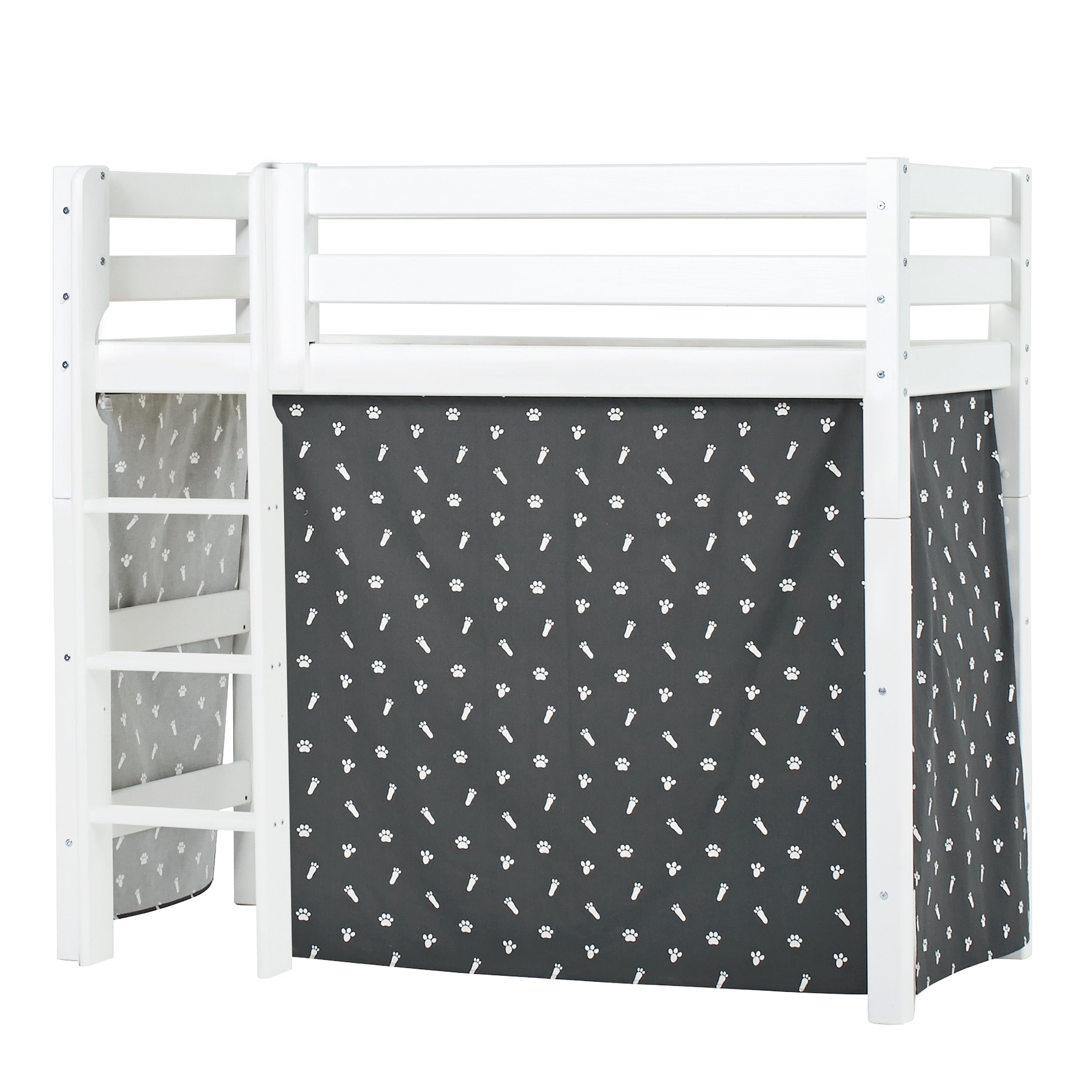 Hoppekids ECO Luxury High sleeper bed with Pets Granite Grey Bed Curtain 