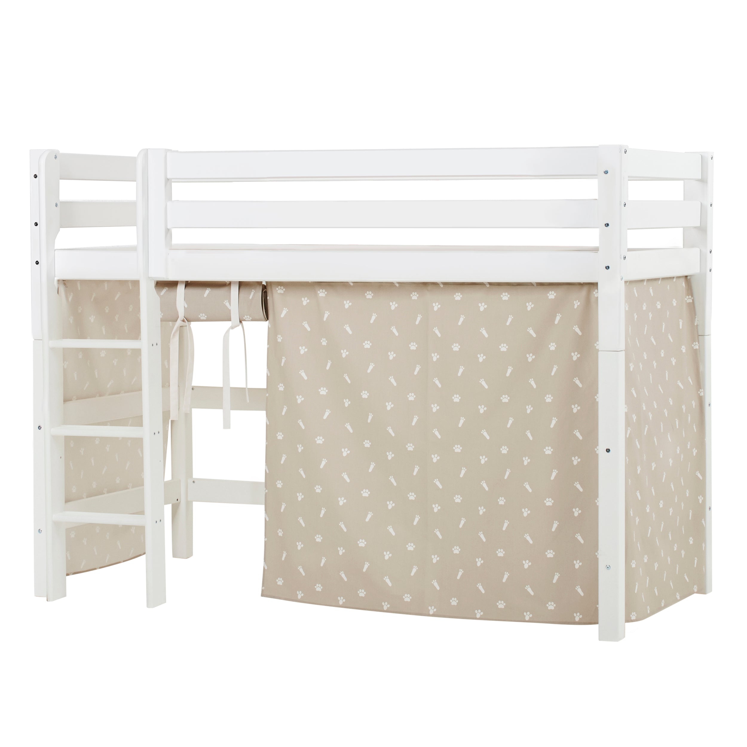 Hoppekids ECO Luxury Lit haut avec Pets Silver Cloud Rideaux de lit 