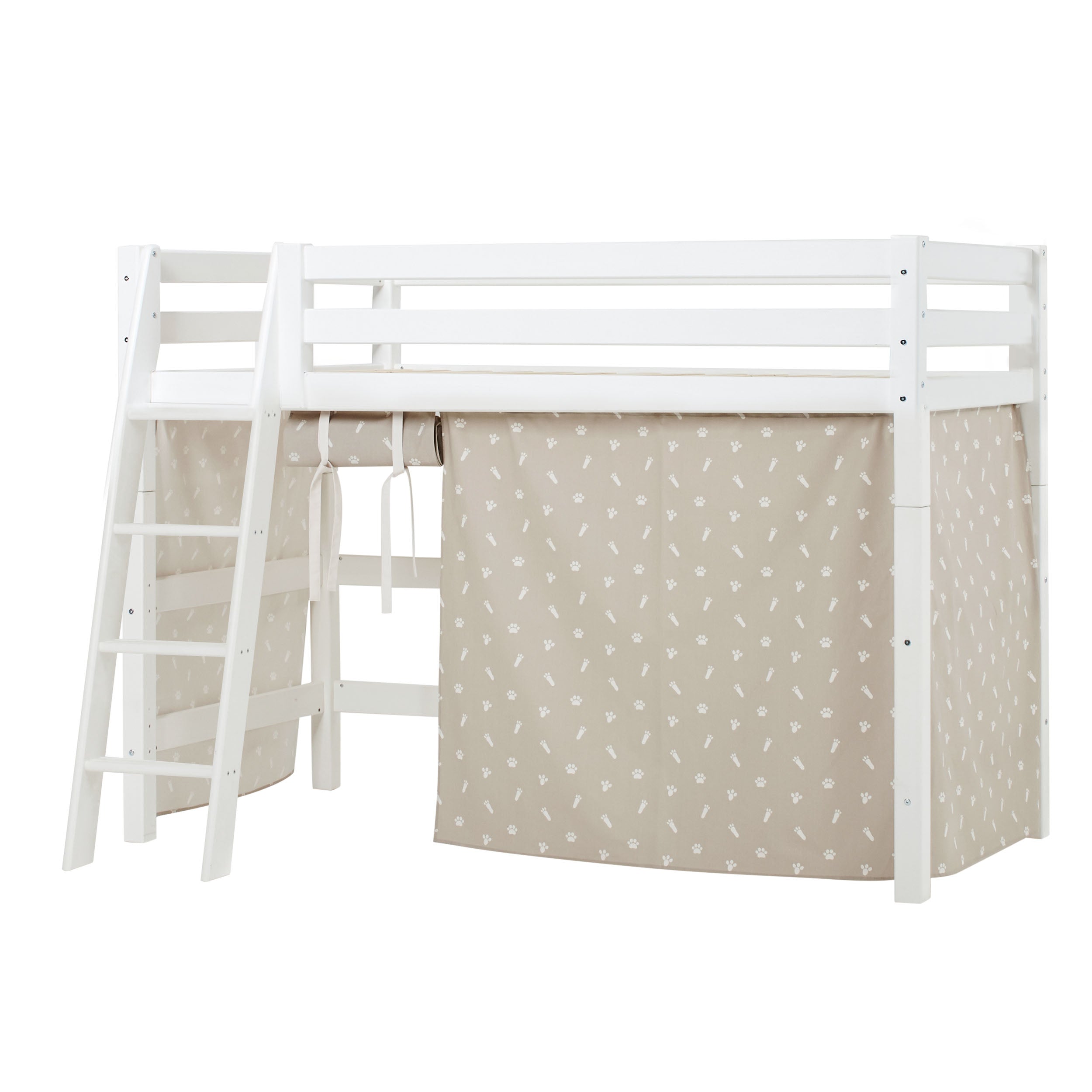 Hoppekids ECO Luxury Lit haut avec Pets Silver Cloud Rideaux de lit 