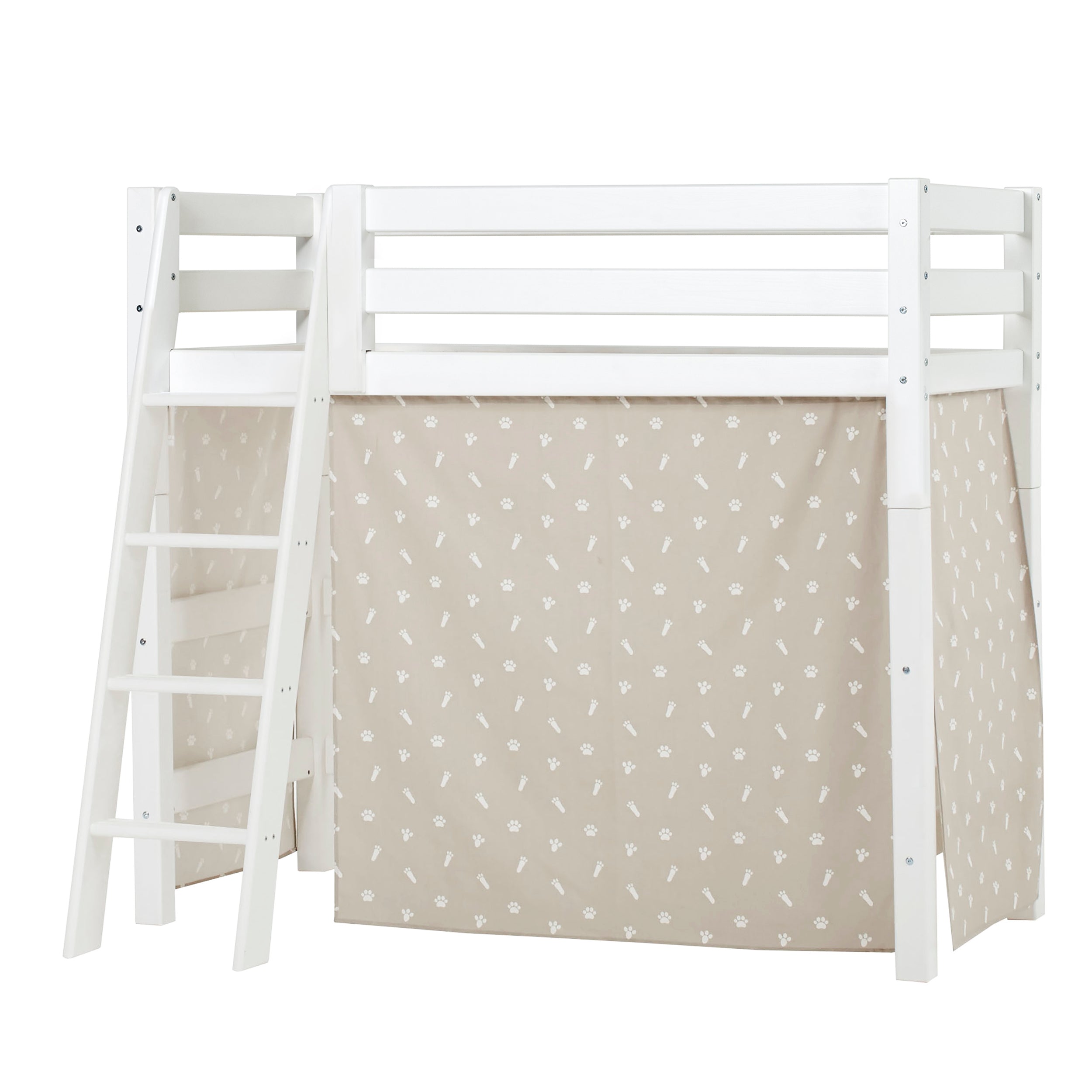 Hoppekids ECO Luxury Lit haut avec Pets Silver Cloud Rideaux de lit 