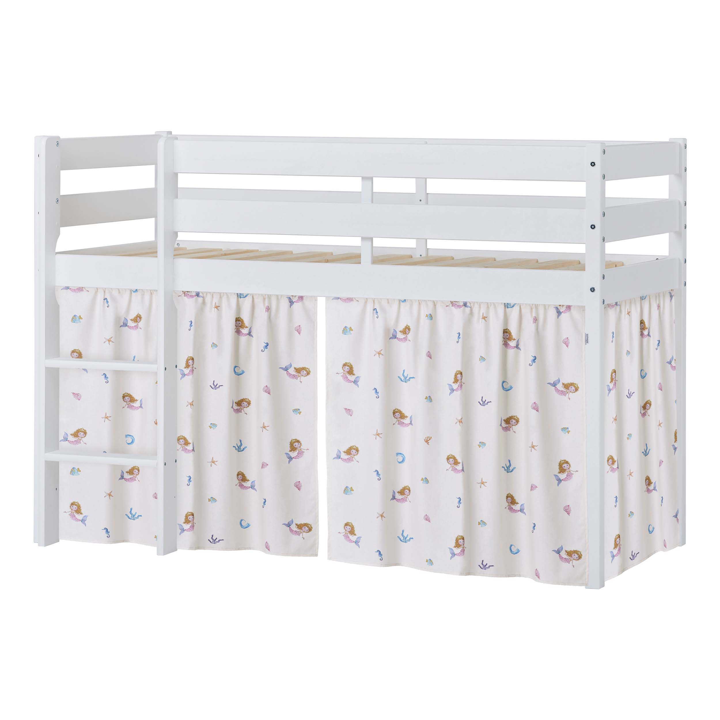 Hoppekids ECO Comfort Halfhoogslaper met Mermaid Bedgordijnen 