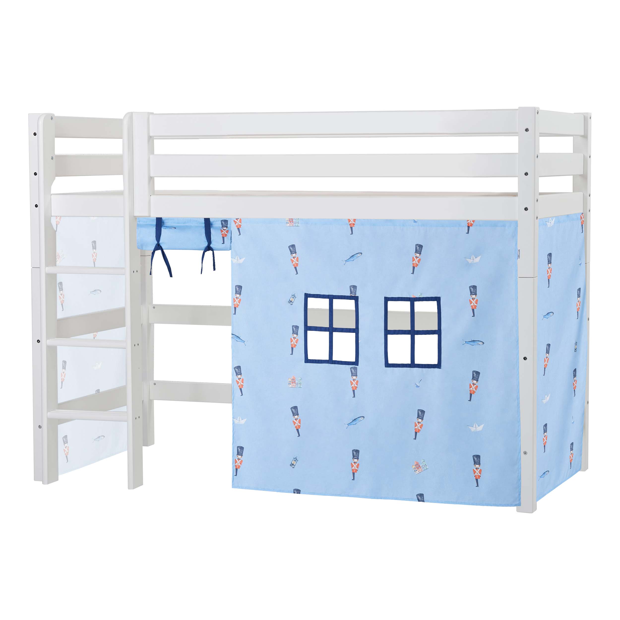 Hoppekids ECO Luxury Mittelhochbett mit Tin Soldier Betthimmel 