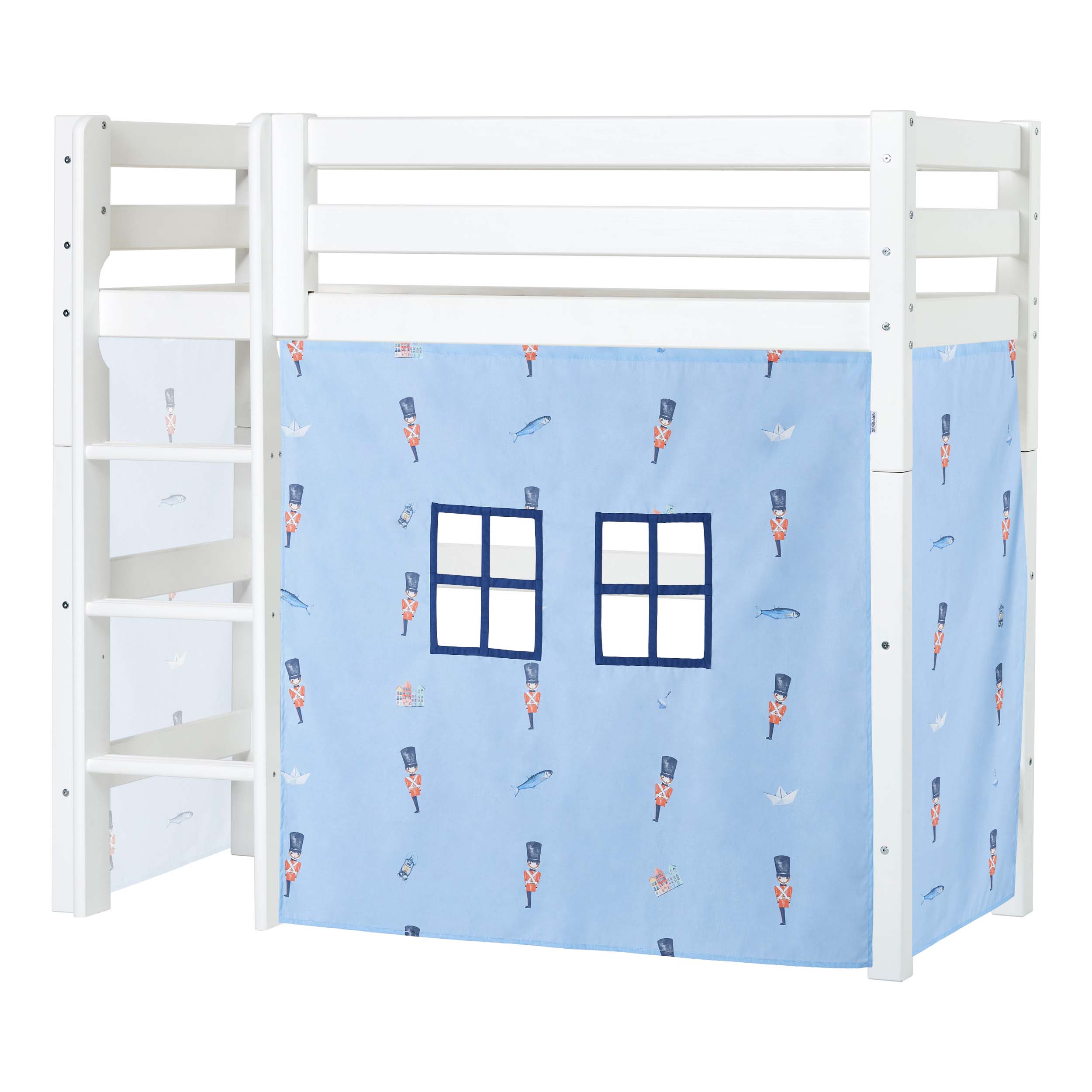 Hoppekids ECO Luxury Mittelhochbett mit Tin Soldier Betthimmel 