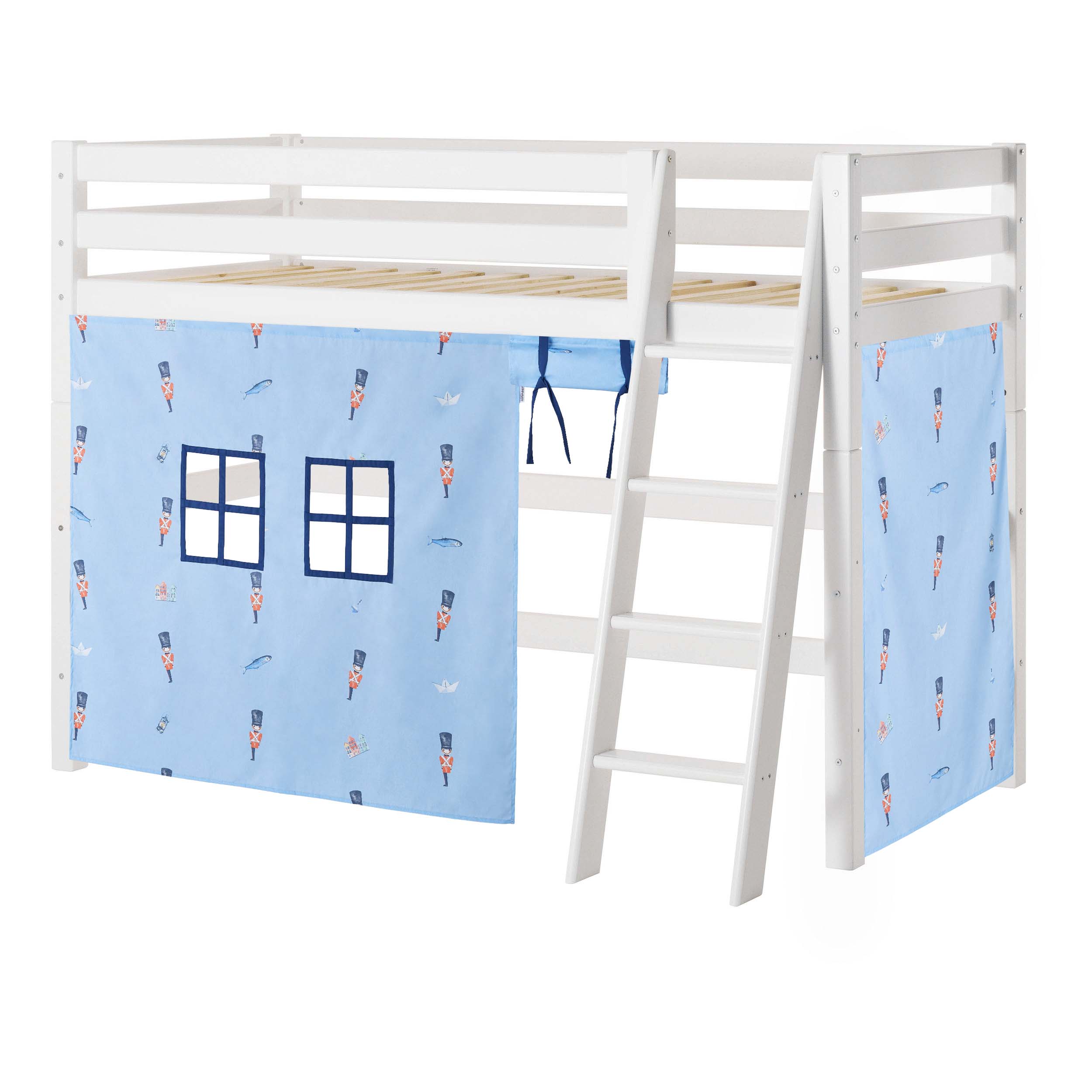 Hoppekids ECO Luxury Mittelhochbett mit Tin Soldier Betthimmel 