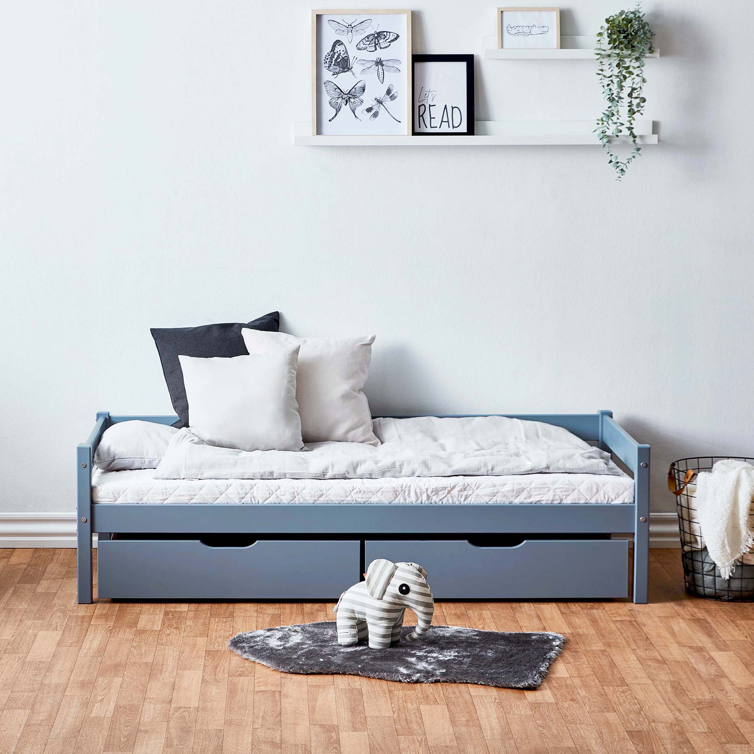 Paquete de cama Cama junior 70x160 cm con cajones Dusty Blue