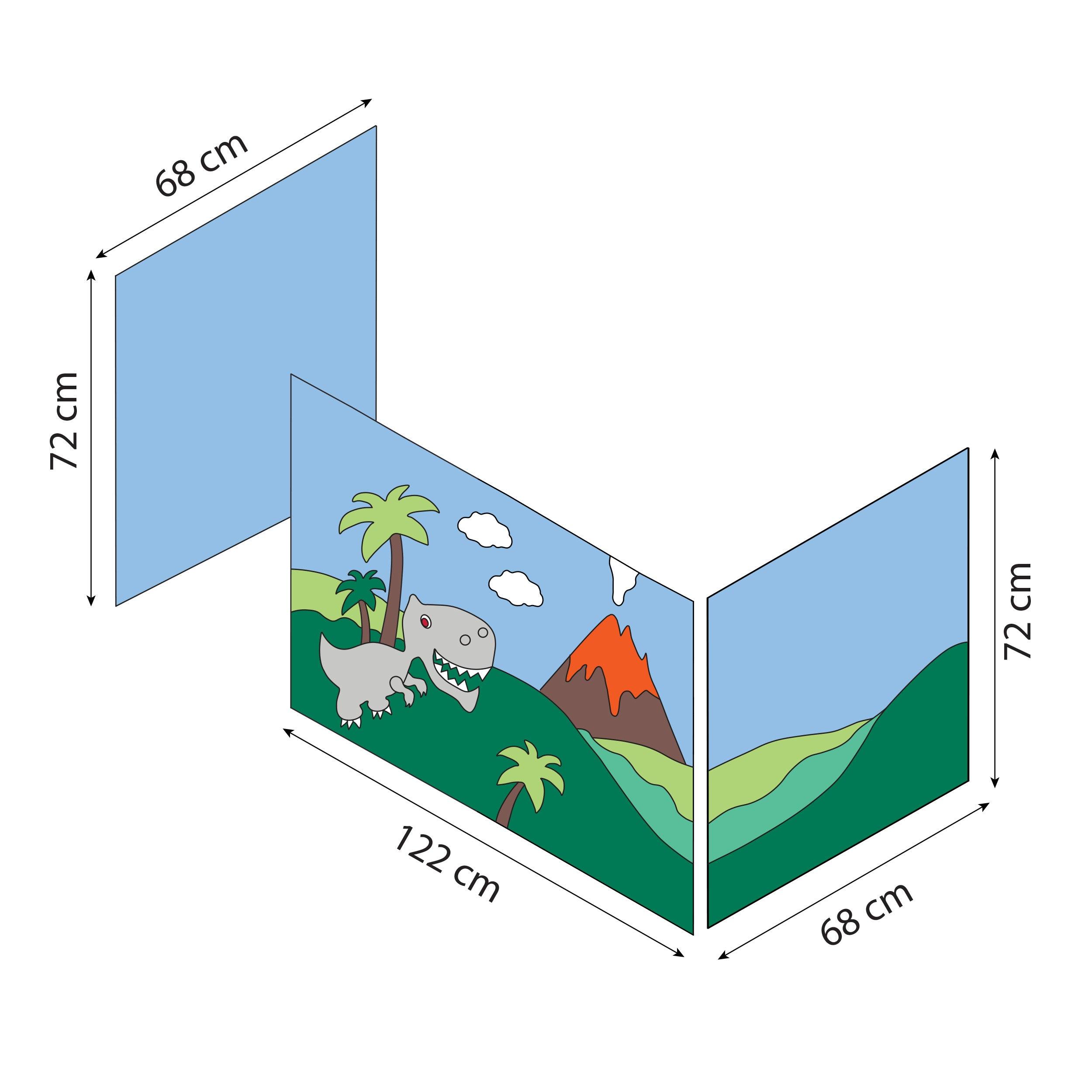 ECO Dream Łóżko półwysokie z Dinosaur Zasłony na łóżko 